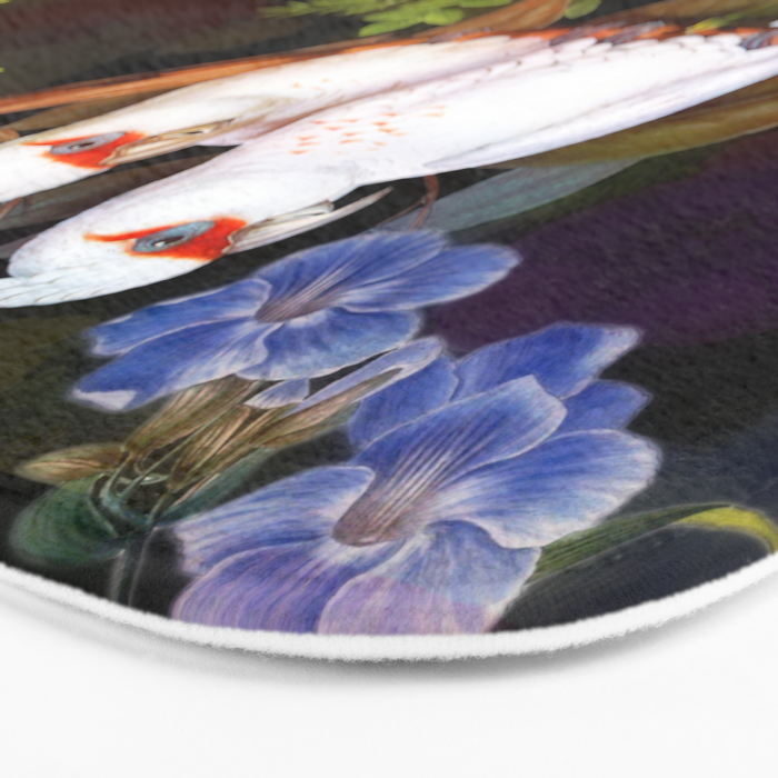 Vintage & Shabby Chic - Tropical Night Bird Flower Garden Bath Mat Gallery Image 3