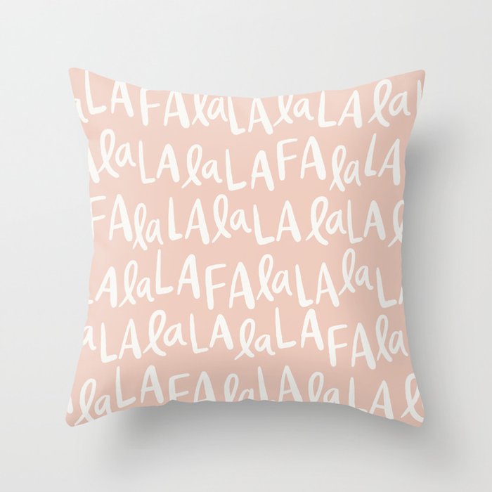 Fa La La  Peachy pink Throw Pillow Gallery Image 1