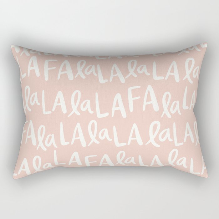 Fa La La  Peachy pink Rectangular Pillow Gallery Image 1