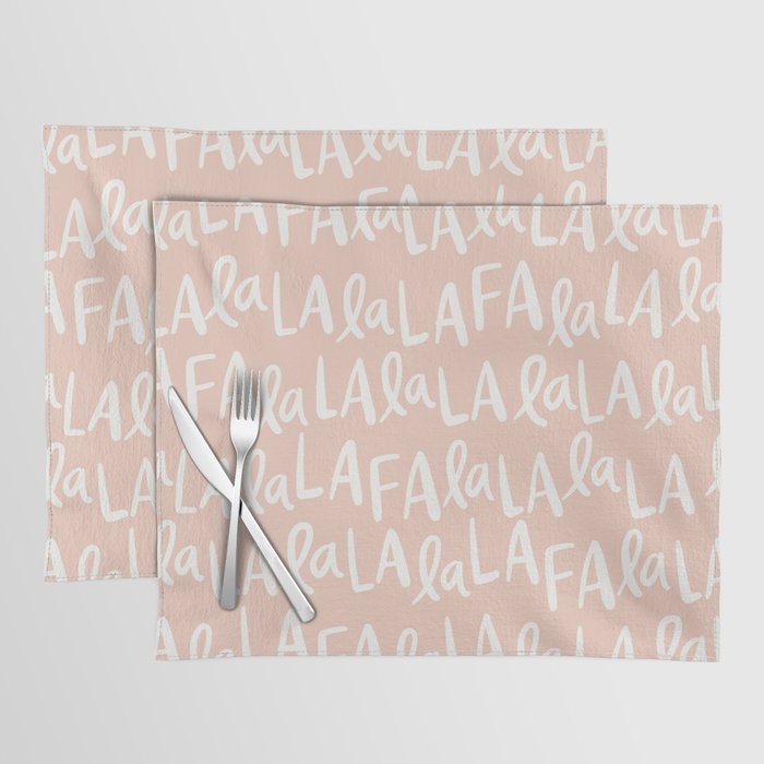 Fa La La  Peachy pink Placemat Gallery Image 1