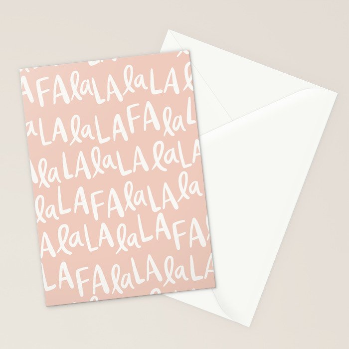 Fa La La  Peachy pink Stationery Card Gallery Image 2