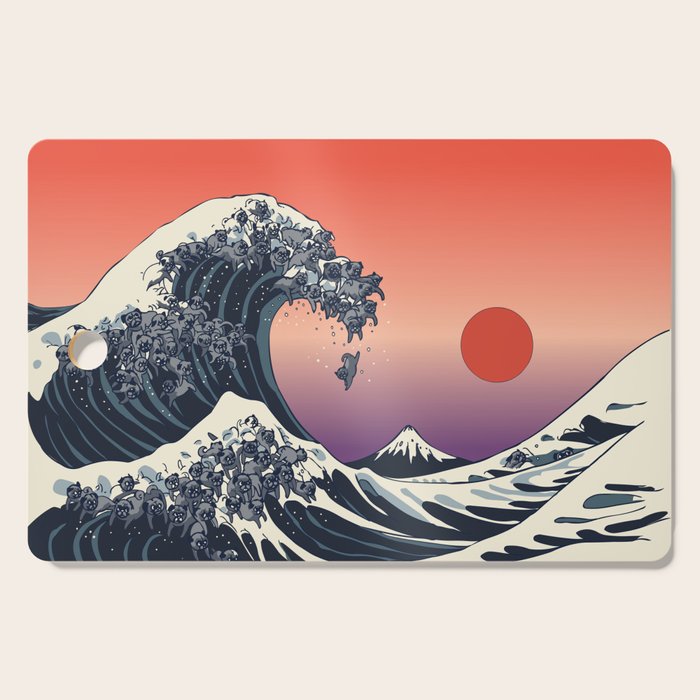 The Great Wave of Black Pug Cutting Board Gallery Image 1