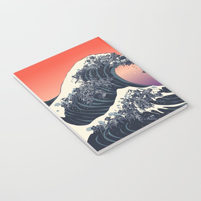 The Great Wave of Black Pug Notebook Gallery Image 3
