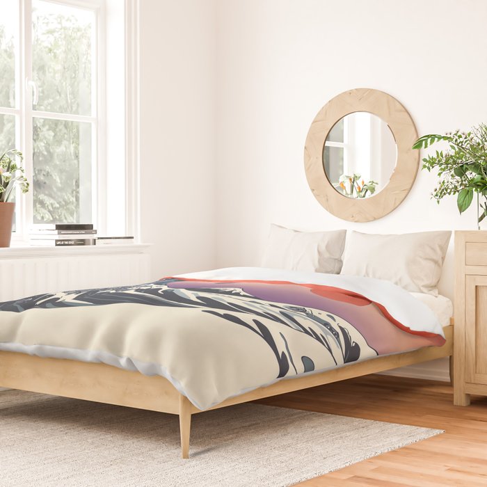 The Great Wave of Black Pug Duvet Cover Gallery Image 2