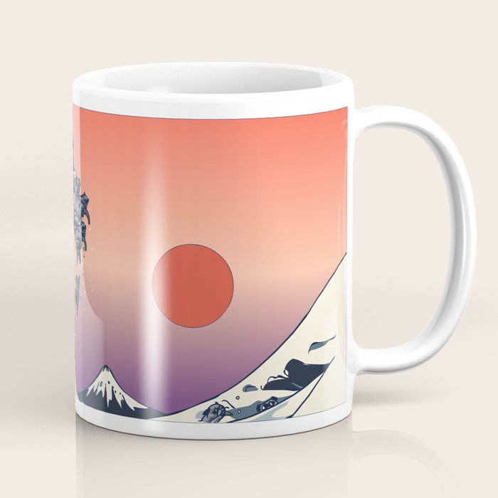The Great Wave of Black Pug Coffee Mug Gallery Image 1