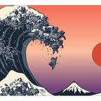 The Great Wave of Black Pug Coffee Mug Gallery Image 2
