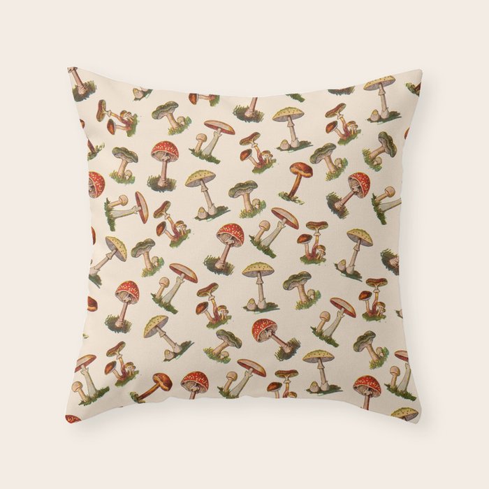 Magical Mushrooms Throw Pillow Gallery Image 6