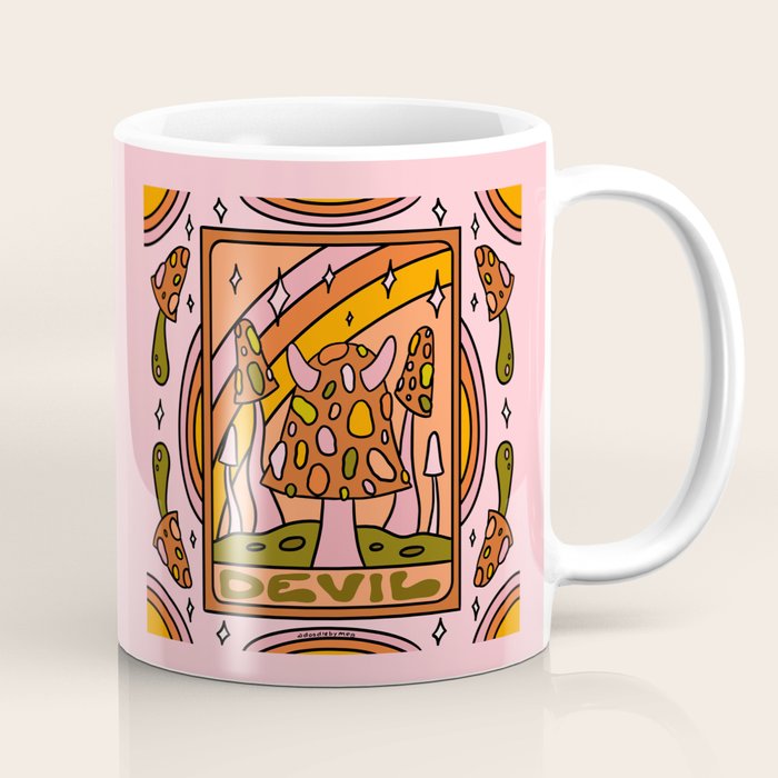 15. Devil Tarot Mushroom Coffee Mug Gallery Image 1