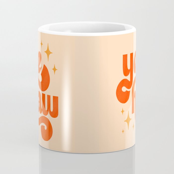 Yee Haw - Orange on Cream Coffee Mug Gallery Image 4