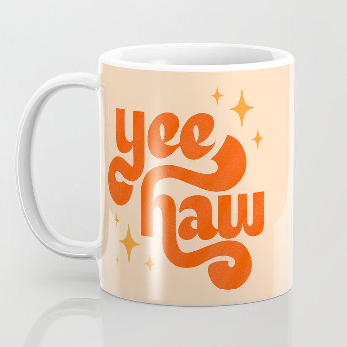 Yee Haw - Orange on Cream Coffee Mug Gallery Image 3