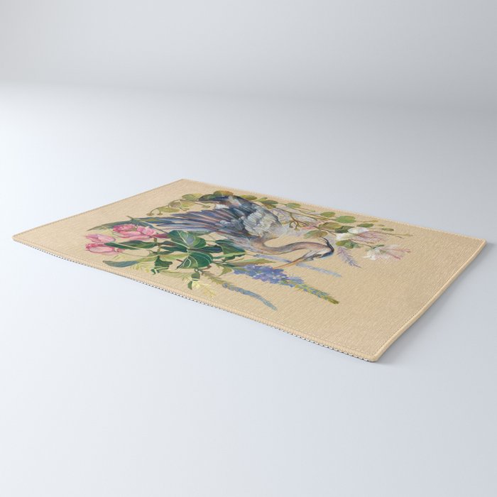 Blue Heron Floral Rug Gallery Image 3