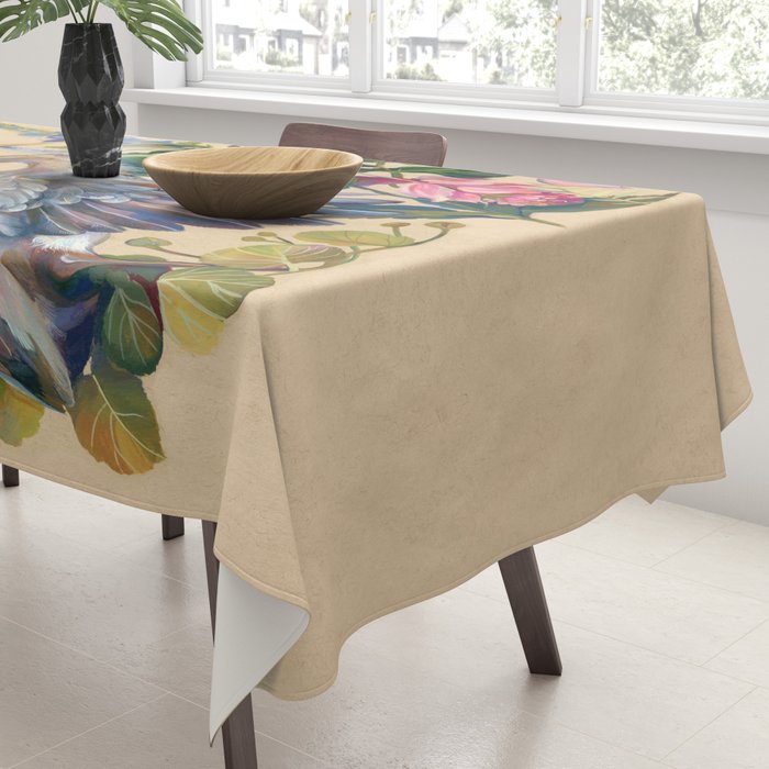 Blue Heron Floral Tablecloth Gallery Image 3