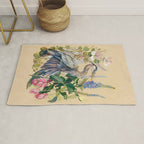 Blue Heron Floral Rug Gallery Image 1