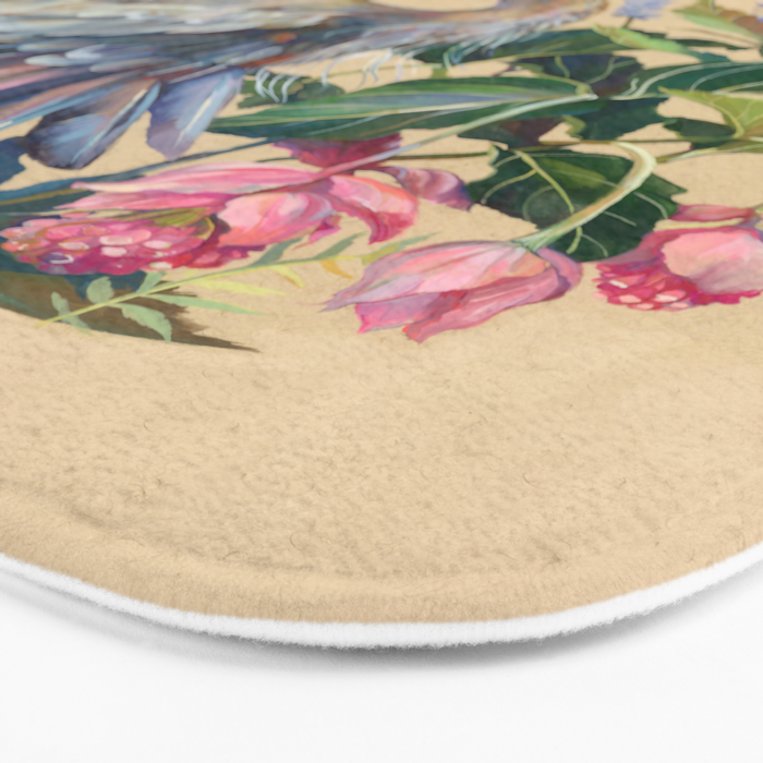 Blue Heron Floral Bath Mat Gallery Image 3