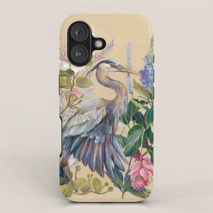 Blue Heron Floral iPhone Case