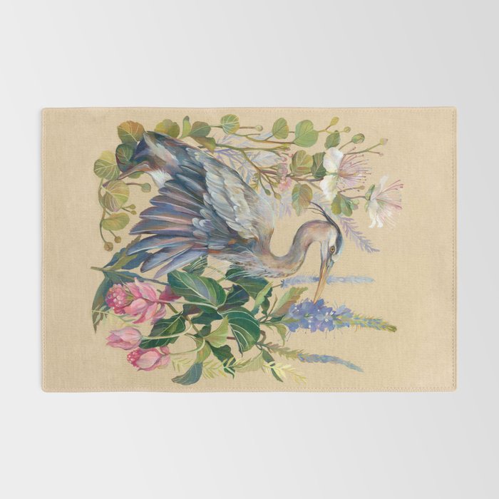 Blue Heron Floral Rug Gallery Image 2