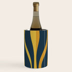 Mid Century Modern Retro Lounge Striped Ogee Pattern in Navy Blue and Mustard Wine Chiller Gallery Image 1