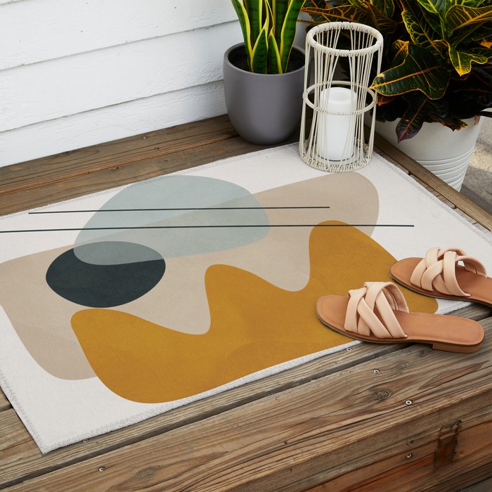 Abstract Shapes No27 Outdoor Rug Gallery Image 2