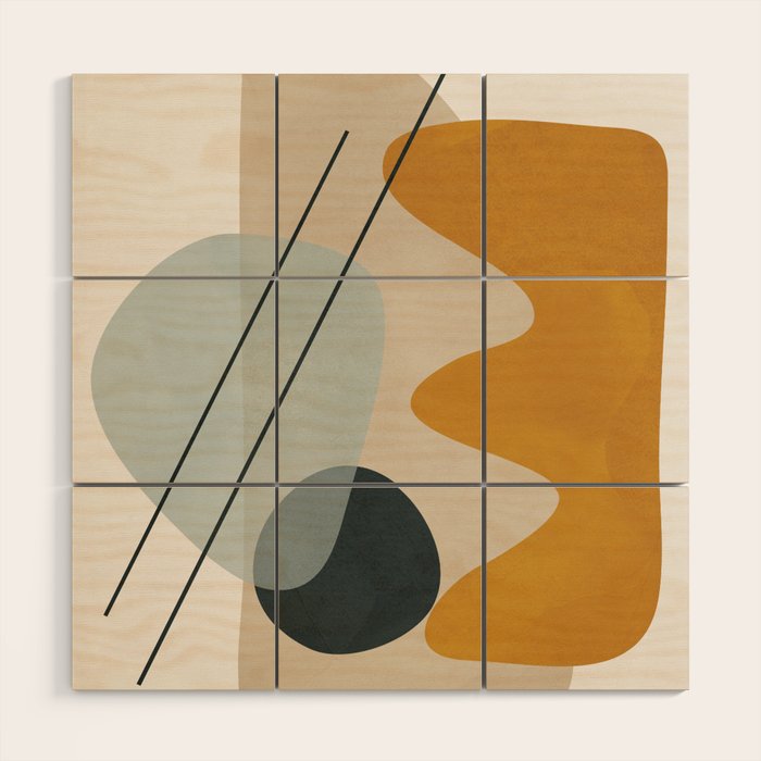 Abstract Shapes No27 Wood Wall Art Gallery Image 1