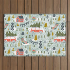 Home For The Holidays Blush Mint Christmas Outdoor Rug Gallery Image 1
