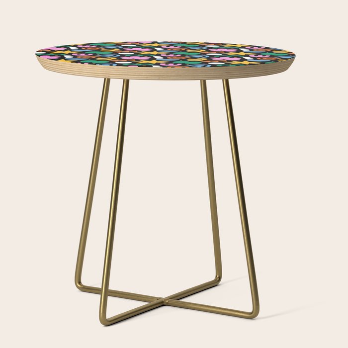 Colorful abstract organic shape doodle pattern Side Table Gallery Image 1