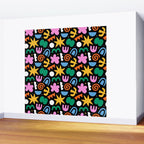 Colorful abstract organic shape doodle pattern Wall Mural Gallery Image 2