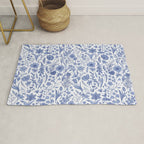 Meadow Magic Blooming Blue & White Wild Flower Floral Rug Gallery Image 1
