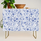 Meadow Magic Blooming Blue & White Wild Flower Floral Credenza Gallery Image 1