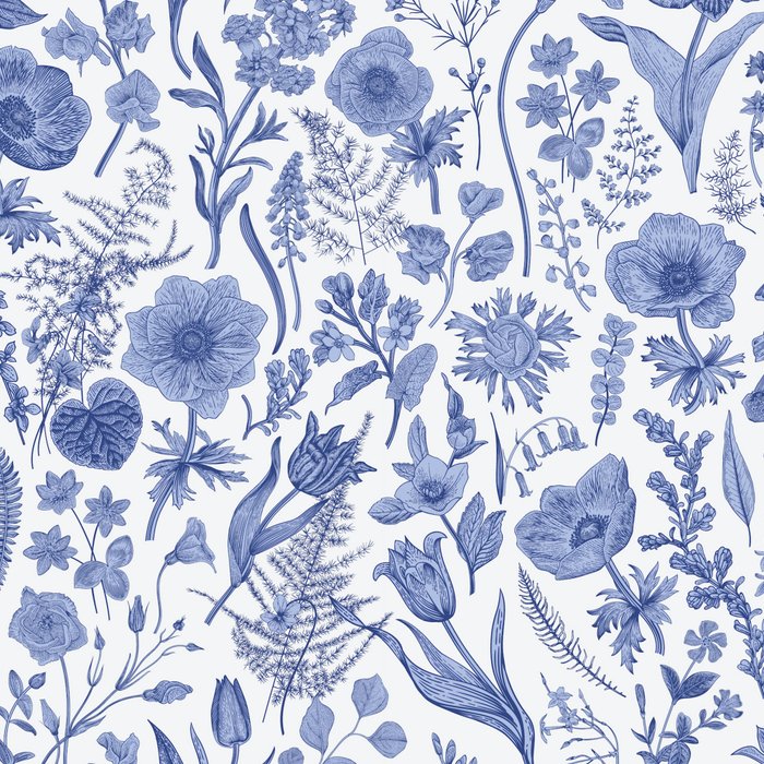 Meadow Magic Blooming Blue & White Wild Flower Floral Coffee Mug Gallery Image 2