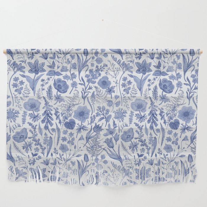 Meadow Magic Blooming Blue & White Wild Flower Floral Wall Hanging Gallery Image 1