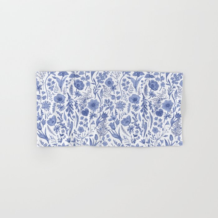 Meadow Magic Blooming Blue & White Wild Flower Floral Bath Towel Gallery Image 1