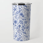Meadow Magic Blooming Blue & White Wild Flower Floral Travel Mug Gallery Image 1