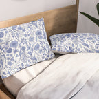 Meadow Magic Blooming Blue & White Wild Flower Floral Pillow Sham Gallery Image 2