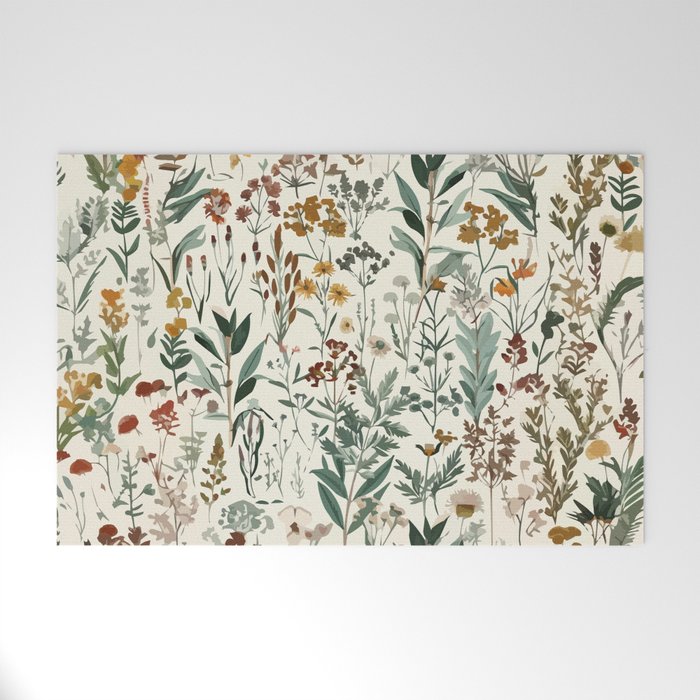 Nostalgic Wildflowers Floral Welcome Mat Gallery Image 1