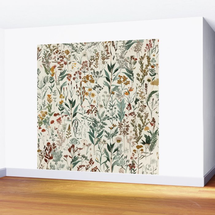 Nostalgic Wildflowers Floral Wall Mural Gallery Image 2