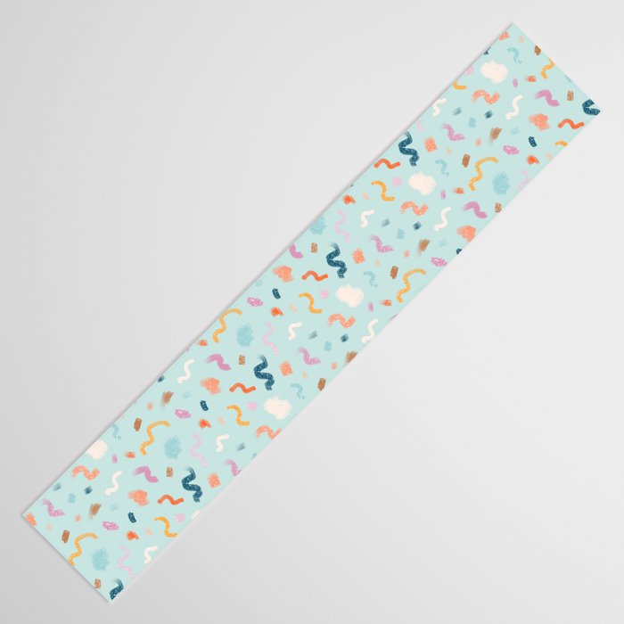Abtract Colorful Brush Pattern Table Runner Gallery Image 3