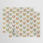 Spring Tulips XII Neutral Multicolor Mid Century Flowers Placemat Gallery Image 1