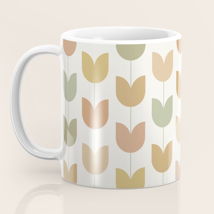 Spring Tulips XII Neutral Multicolor Mid Century Flowers Coffee Mug Gallery Image 3