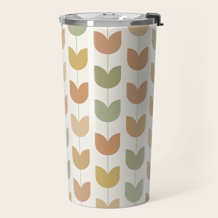 Spring Tulips XII Neutral Multicolor Mid Century Flowers Travel Mug Gallery Image 2