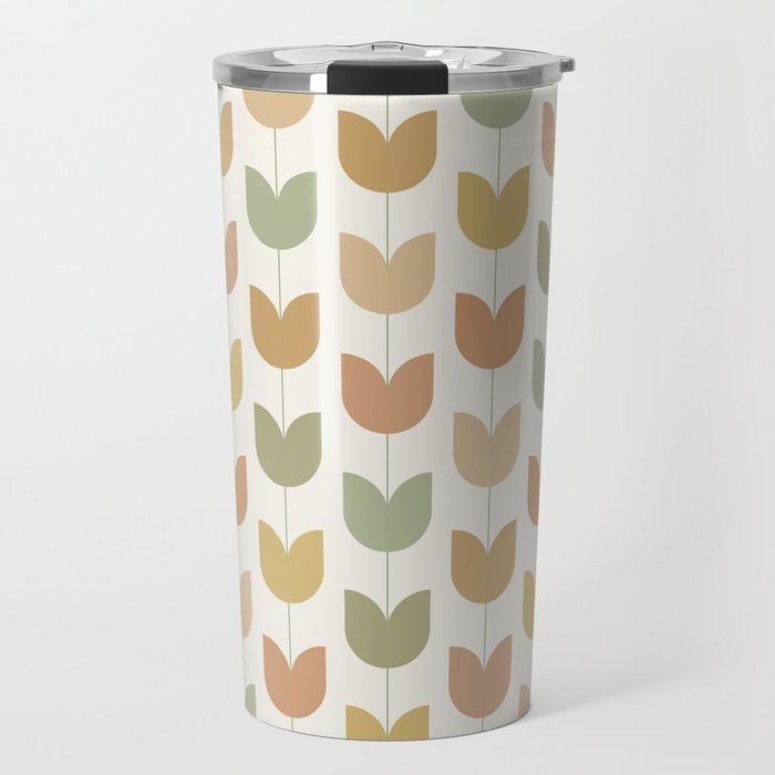 Spring Tulips XII Neutral Multicolor Mid Century Flowers Travel Mug Gallery Image 1