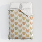 Spring Tulips XII Neutral Multicolor Mid Century Flowers Comforter Gallery Image 6