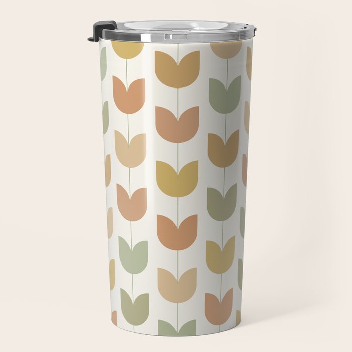 Spring Tulips XII Neutral Multicolor Mid Century Flowers Travel Mug Gallery Image 3