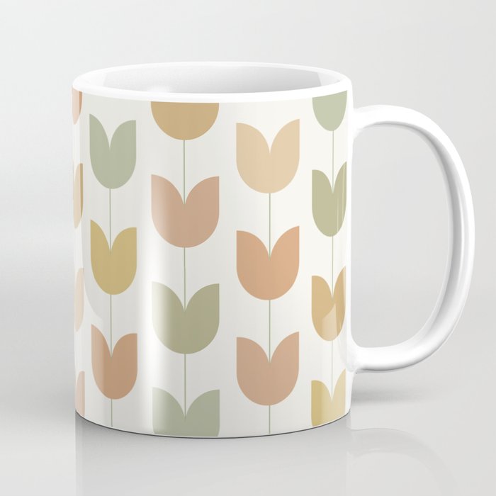 Spring Tulips XII Neutral Multicolor Mid Century Flowers Coffee Mug Gallery Image 1