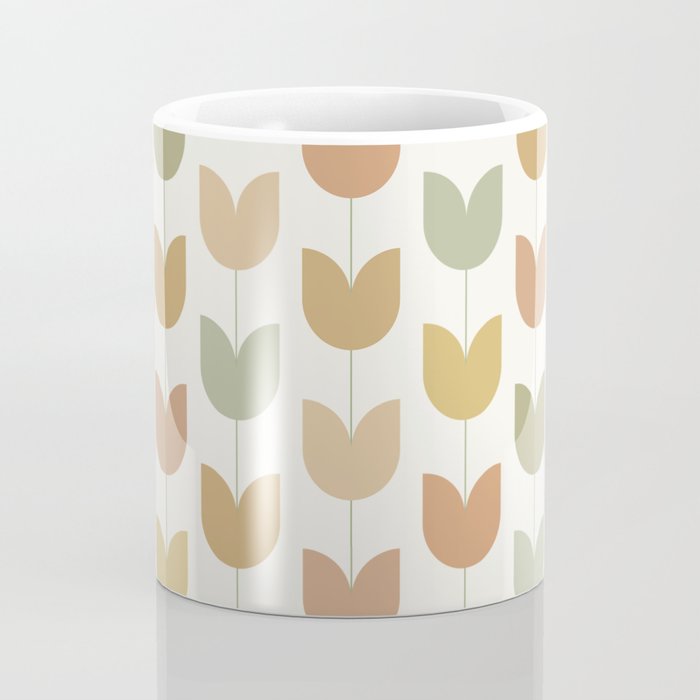 Spring Tulips XII Neutral Multicolor Mid Century Flowers Coffee Mug Gallery Image 4