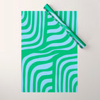 Wavy Zebra Green Wrapping Paper Gallery Image 1