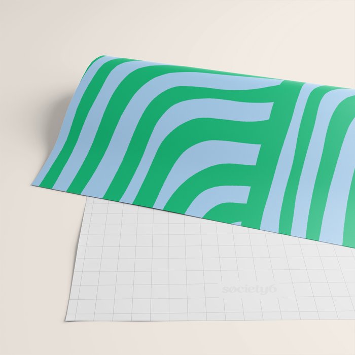 Wavy Zebra Green Wrapping Paper Gallery Image 2