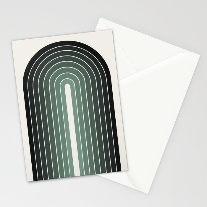 Gradient Arch IV Earthy Green Mid Century Modern Rainbow Stationery Card Gallery Image 2