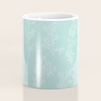 Botanical Cottage Floral Pattern in Pale Teal Coffee Mug Gallery Image 4