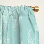 Botanical Cottage Floral Pattern in Pale Teal Window Curtain Gallery Image 2