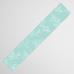 Botanical Cottage Floral Pattern in Pale Teal Table Runner Gallery Image 3